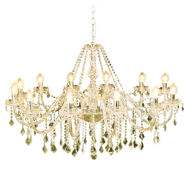 12灯式 ガラスシャンデリア Glass Chandelier 白熱球 ゴールド LED対応  0202-li-og-005-12g-gd|インテリアショップ MOBILE GRANDE～モビリグランデ～ パイン家具、オーク家具、ホワイト家具、 シャンデリア専門店