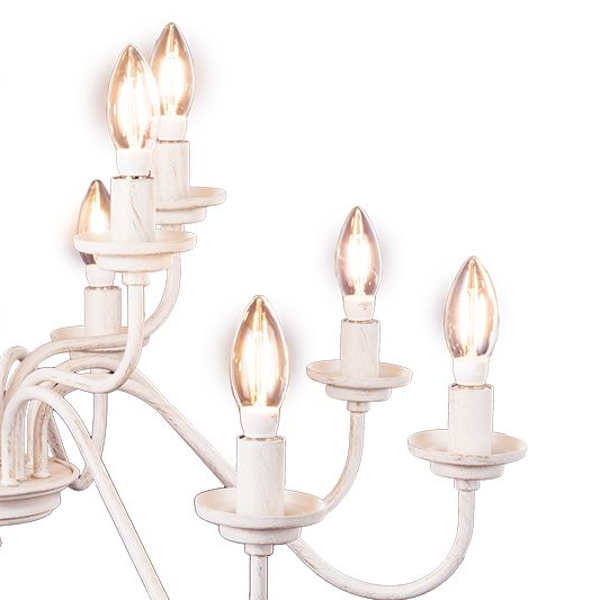 12灯式 ホワイトカラーシャンデリア White Colour Chandelier 白熱球 Led対応 02 Li Ov 043 8 4 インテリアショップ Mobile Grande モビリグランデ パイン家具 オーク家具 ホワイト家具 シャンデリア専門店